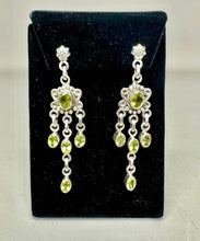 Load image into Gallery viewer, Sterling Peridot Chandelier Earrings (2.5")
