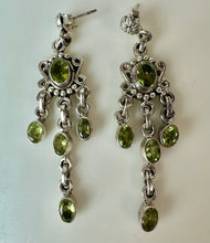 Load image into Gallery viewer, Sterling Peridot Chandelier Earrings (2.5")
