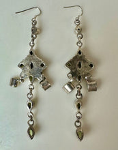 Load image into Gallery viewer, Sterling Peridot Chandelier Earrings (3.5")
