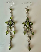 Load image into Gallery viewer, Sterling Peridot Chandelier Earrings (3.5")
