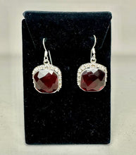Load image into Gallery viewer, Sterling Faceted Bloody Quartz Earrings (1.5")

