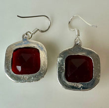 Load image into Gallery viewer, Sterling Faceted Bloody Quartz Earrings (1.5")
