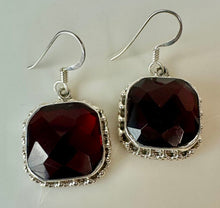 Load image into Gallery viewer, Sterling Faceted Bloody Quartz Earrings (1.5")
