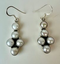 Load image into Gallery viewer, Sterling Freshwater Pearl Drop Earrings (1.75")
