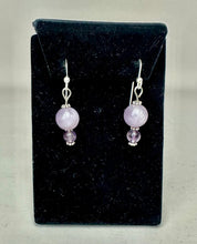 Load image into Gallery viewer, Sterling Amethyst Beaded Drop Earrings (1.5")
