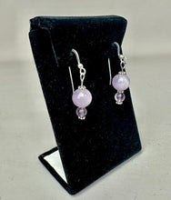 Load image into Gallery viewer, Sterling Amethyst Beaded Drop Earrings (1.5")
