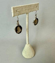 Load image into Gallery viewer, Sterling Faceted Smoky Quartz Earrings (1.75")
