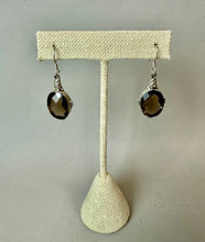 Load image into Gallery viewer, Sterling Faceted Smoky Quartz Earrings (1.75")
