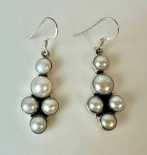 Load image into Gallery viewer, Sterling Freshwater Pearl Drop Earrings (1.75")
