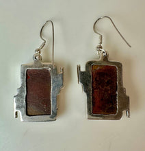 Load image into Gallery viewer, Sterling Imperial Jasper Modern Setting Earrings (1.75")
