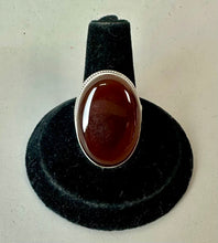 Load image into Gallery viewer, Sterling Oval Carnelian Ring sz 7

