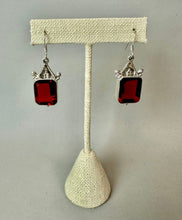 Load image into Gallery viewer, Sterling Faceted Bloody Quartz Earrings (2")
