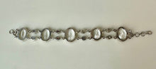 Load image into Gallery viewer, Sterling White Topaz Amethyst Peridot Garnet Link Bracelet (8.25")
