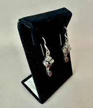 Load image into Gallery viewer, Sterling Garnet White Topaz Drop Earrings (1.75")
