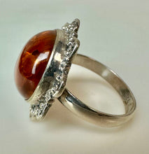 Load image into Gallery viewer, Sterling Round Baltic Amber Ring sz 9
