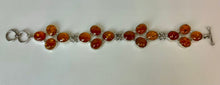 Load image into Gallery viewer, Sterling Baltic Amber Cluster Link Bracelet (8")
