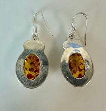 Load image into Gallery viewer, Sterling Baltic Amber Earrings (1.5")
