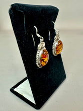 Load image into Gallery viewer, Sterling Baltic Amber Earrings (1.5")
