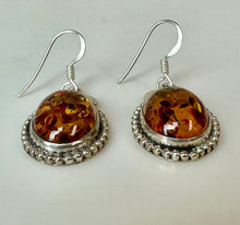 Load image into Gallery viewer, Sterling Baltic Amber Earrings (1.5")
