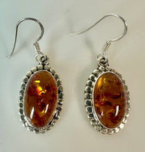 Load image into Gallery viewer, Sterling Baltic Amber Earrings (1.5")
