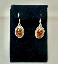 Load image into Gallery viewer, Sterling Baltic Amber Earrings (1.5")
