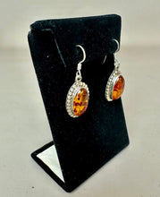 Load image into Gallery viewer, Sterling Baltic Amber Earrings (1.5")
