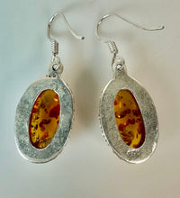 Load image into Gallery viewer, Sterling Baltic Amber Earrings (1.5")
