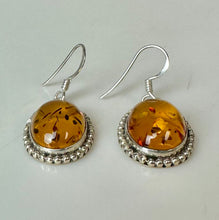 Load image into Gallery viewer, Sterling Baltic Amber Earrings (1.5")
