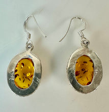 Load image into Gallery viewer, Sterling Baltic Amber Earrings (1.5")
