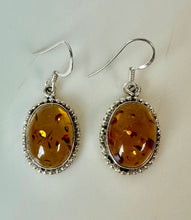Load image into Gallery viewer, Sterling Baltic Amber Earrings (1.5")
