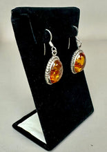 Load image into Gallery viewer, Sterling Baltic Amber Earrings (1.5")
