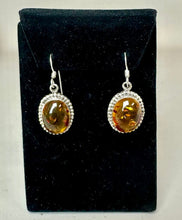 Load image into Gallery viewer, Sterling Baltic Amber Earrings (1.5")
