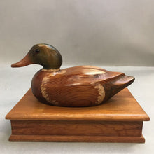 Load image into Gallery viewer, Hand Carved Wooden Duck Decoy Lidded Box (8x10x6)
