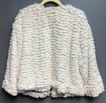 Load image into Gallery viewer, Kenzie White Polyester Faux Fur Jacket Size L

