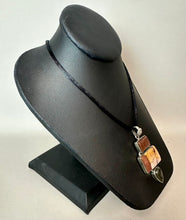 Load image into Gallery viewer, Sterling Picture Jasper Labradorite 2.75" Pendant on Black Satin Cord Necklace
