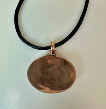 Load image into Gallery viewer, Copper Botswana Fire Agate 1.5" Pendant on Black Satin Cord Necklace

