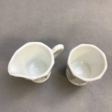 Load image into Gallery viewer, Westmoreland Milk Glass Paneled Grape Pattern Medium Size Creamer &amp; Sugar Set (4")

