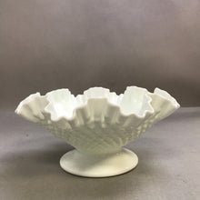 Load image into Gallery viewer, Fenton Hobnail Milkglass Footed Large Bowl Ruffle Edge (10")
