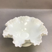 Load image into Gallery viewer, Fenton Hobnail Milkglass Footed Large Bowl Ruffle Edge (10")
