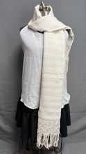 Load image into Gallery viewer, Hand Woven White Delicate Shawl (80x24)
