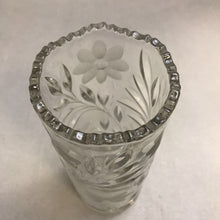 Load image into Gallery viewer, American Brilliant Etched Daisy Glass Cylinder Vase (10")
