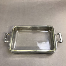 Load image into Gallery viewer, Rectangular Silver Plate Pierced Buffet Server With Pyrex 1.5 Qt Insert
