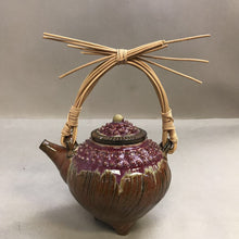 Load image into Gallery viewer, Hand Crafted Stoneware Pottery Teapot with Bamboo Handle (10")
