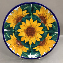 Load image into Gallery viewer, Mexican Folk Art Pottery Terracotta Sunflower Lead Free Plate (11")(2 Available)
