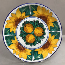 Load image into Gallery viewer, Mexican Folk Art Pottery Terracotta Sunflower Lead Free Plate (11")
