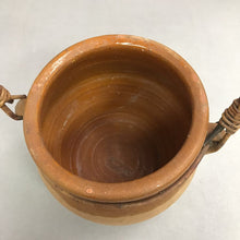 Load image into Gallery viewer, Vintage Twisted Wicker Handled Terracotta Pottery Basket (15")
