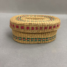 Load image into Gallery viewer, Vintage Sweetgrass Woven Covered Basket (3x7x5)
