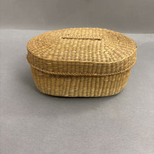 Load image into Gallery viewer, Vintage Woven Covered Basket (3x8x6)
