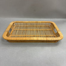 Load image into Gallery viewer, MCM Rattan Bamboo Serving Tray (3x12x17)
