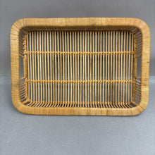 Load image into Gallery viewer, MCM Rattan Bamboo Serving Tray (3x12x17)
